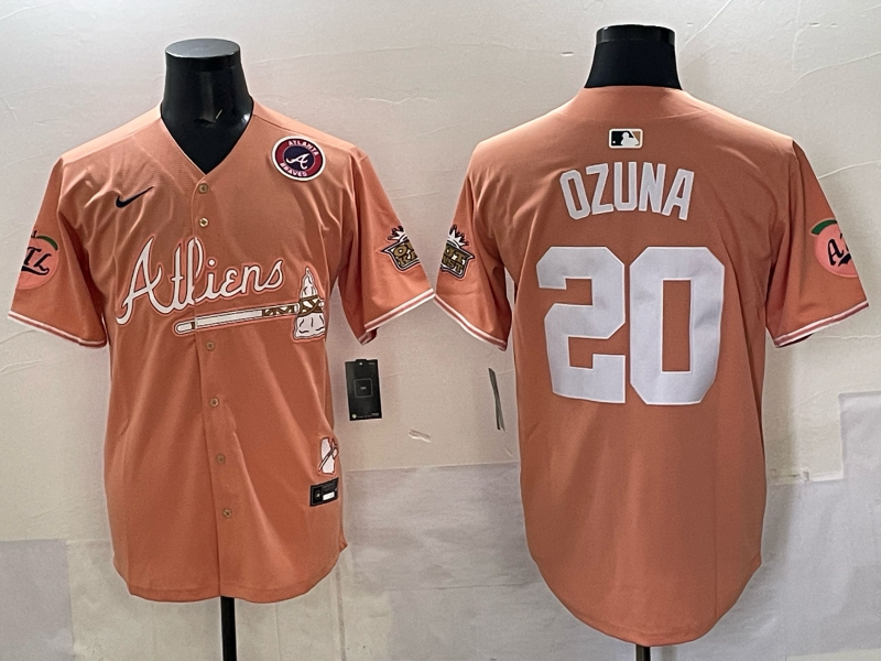 Men Atlanta Braves #20 Ozuna orange 2025 Nike MLB Jersey style 022